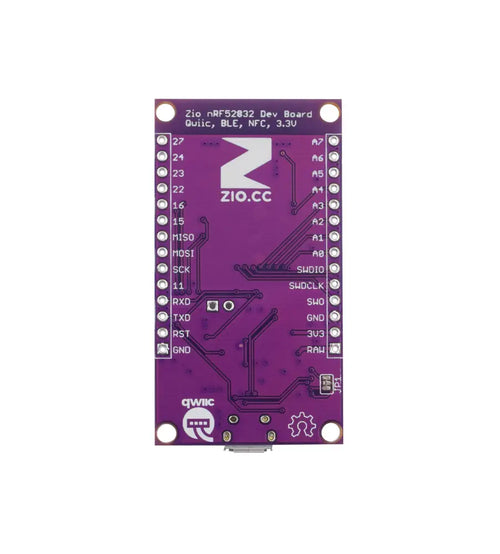 Zio Nrf52832 Development Board (Qwiic, Bluetooth Low Energy, Near Field Communication, 3.3V)