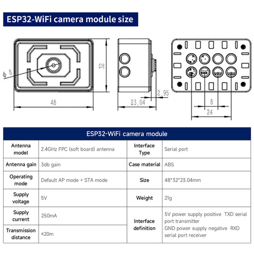 ESP32 WiFi Camera Module (Module + Fix bracket kit)