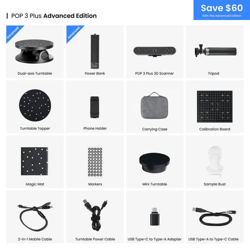 Revopoint POP 3 The Handheld 3D Scanner with Color Scans Advanced Edition