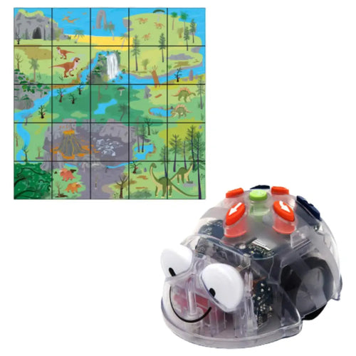 Blue-Bot See and Say Floor Robot with Dinosaur Activity Mat Bundle Pack- Teaching Tool - Coding for 3 Years and Up