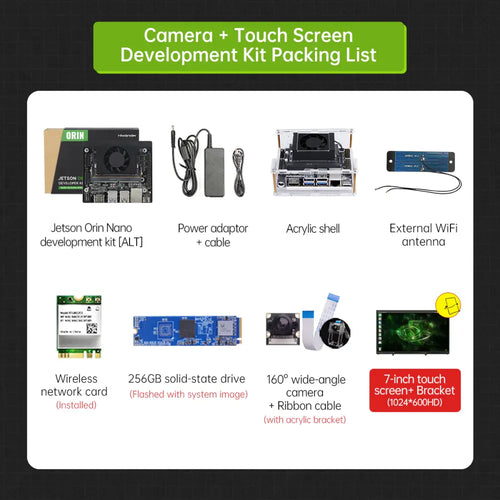 Hiwonder Jetson Orin Nano Development Kit 8GB SOM Module (Camera + Touch Screen Development Kit)