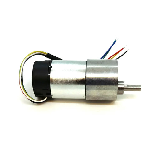 12V Brushed DC Motor with built-in encoder, 100 RPM speed