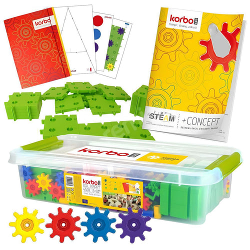 KORBO EDU +CONCEPT 450 Creative Blocks with Book &amp; Task Cards Educational STEAM Toys Works with Bee-Bot, Blue-Bot &amp; Loti-Bot Coding Toy Robots Classes