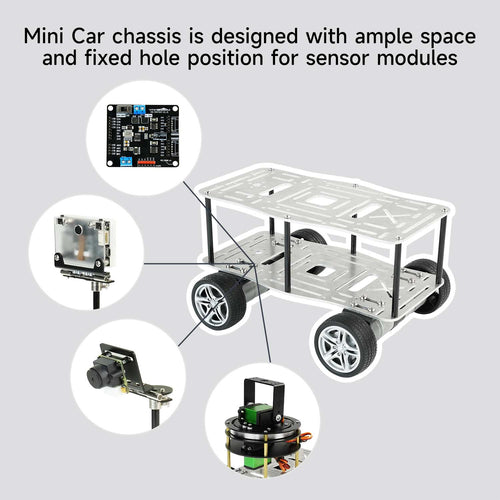 Yahboom Mini Robot Car Chassis, 310 Encoder Motor, Single Layer (EN Manual)