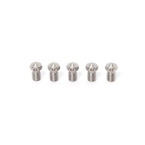 E3D V6 Clone Stainless Steel Nozzle for 1.75mm Filament - 0.3mm (5 Pack)