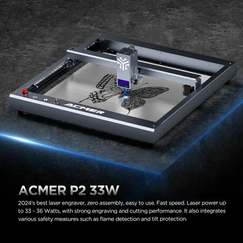 ACMER P2 33W Laser Engraver Cutting Machine &amp; Auto Air Assist 30L/min