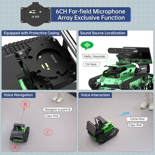 Hiwonder JetTank ROS Robot Tank Powered by Jetson Nano with Lidar, Support SLAM Mapping and Navigation (Starter Kit/SLAMTEC A1 Lidar)