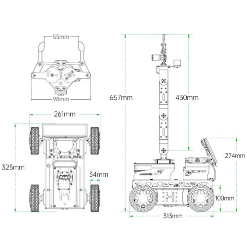 JetRover ROS Robot Car with Vision Robotic Arm Powered by Jetson Nano Support SLAM Mapping &amp; Navigation (Standard Kit, Ackerman Chassis, LiDAR A1)