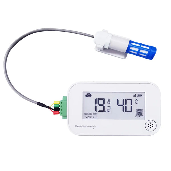 Rejeee LoRaWAN Temperature and Humidity Sensor With 2.9-inch E-paper with External Probe