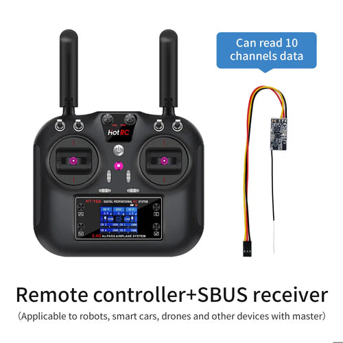 HOT RC 2.4G RC 10CH Transmitter FHSS and SBUS/PWM receiver For Drone and Smart Car--With SBUS receiver