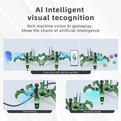 Hexapod Robot Kit for Jetson Nano 18DOF HD Camera Big Spider Robots AI Visual Recognition Python Programmable Remote Control (Included Jetson Nano)