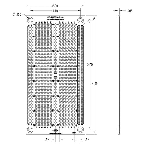 Prototyping PCB, Protoboard - 2&quot; x 4&quot;