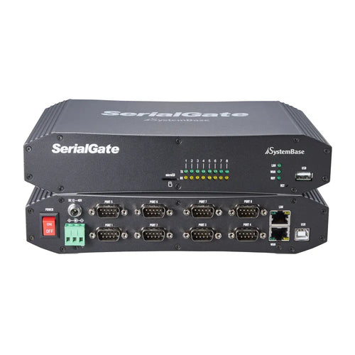 Systembase SG 2081DIL/All 8-port RS232/422/485 to Ethernet Serial Device Server w/ DB9 Connectors