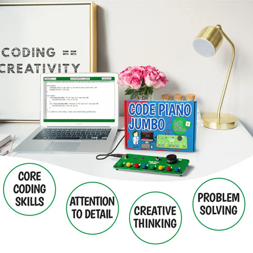 Code Piano Jumbo Coding Kit for Kids Ages 8 to 12+ - Learn STEAM Skills w/ Block &amp; Typed Code