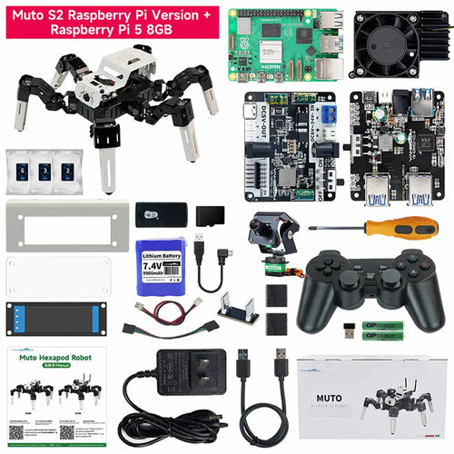 18DOF Muto S2 Hexapod Robot--Raspberry Pi Version(With Raspberry Pi 5 8GB board)