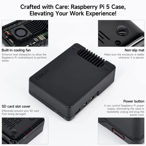 Raspberry Pi 5 Argon NEO 5 M.2 Aluminm Case Kit Built-in 30mm PWN Cooling Fan