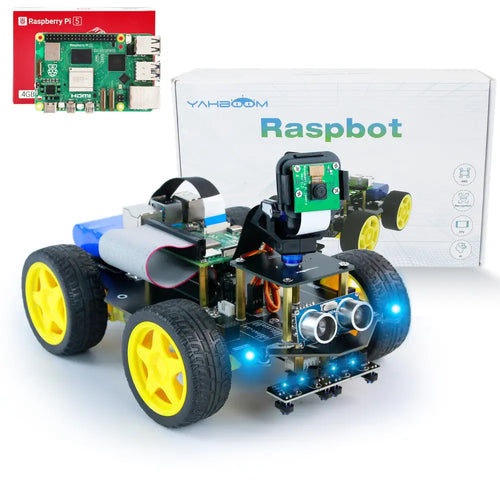 Yahboom Raspbot AI Vision Robot Car with FPV camera for Raspberry Pi 5(With Raspberry Pi 5 4G Board)