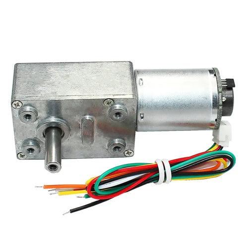 High Torque DC Worm Gear Motor w/ Encoder - 6V, 66RPM