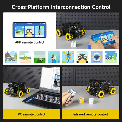 Yahboom AI Vision Robot Raspberry Pi 5 Car with 2DOF HD Camera Support Python Progamming Open Source DIY Robot Kit for 16+ Teens(With RPi 8G Board)