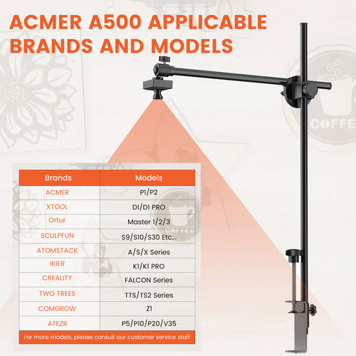 ACMER A500 Laser Engraver Camera, Support Lightburn