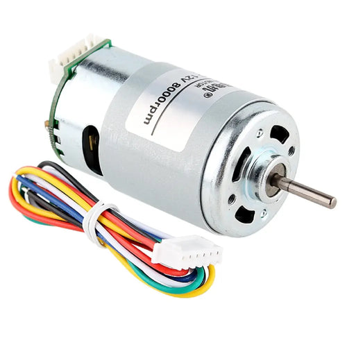 555 Size DC Motor with Encoder, 24V - 16000 RPM