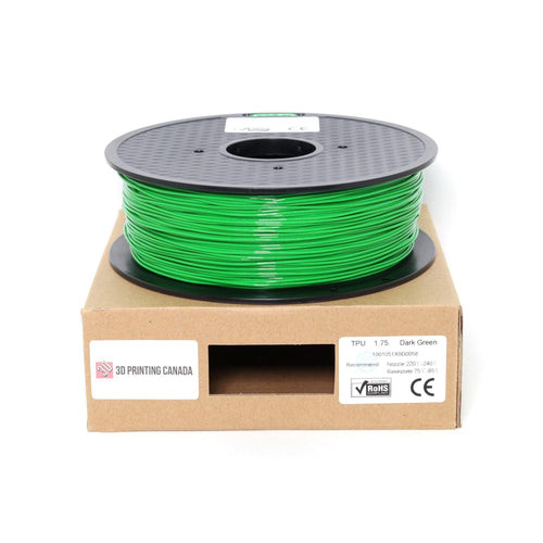 3D Printing Canada Dark Green - Standard TPU Filament - 1.75mm, 1kg