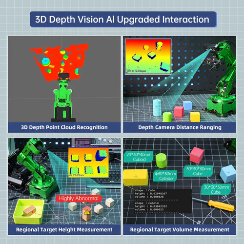 JetArm JETSON NANO Robot Arm ROS Open Source Vision Recognition Program Robot (Advanced kit with Jetson Orin Nano 4GB)