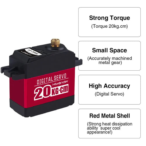 Hiwonder LD 20MG Full Metal Gear Digital Servo w/ 20kg High Torque Aluminium Case