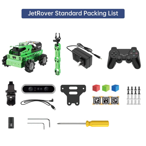 JetRover ROS Robot Car with Vision Robotic Arm Support SLAM Mapping/ Navigation/ Python (Standard Kit with Jetson Nano 4GB, Mecanum Chassis, LiDAR A1)