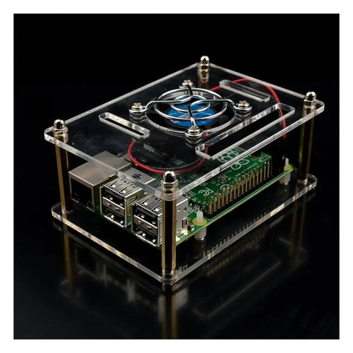 Acrylic Clear Enclosure w/ Cooling Fan for Raspberry Pi