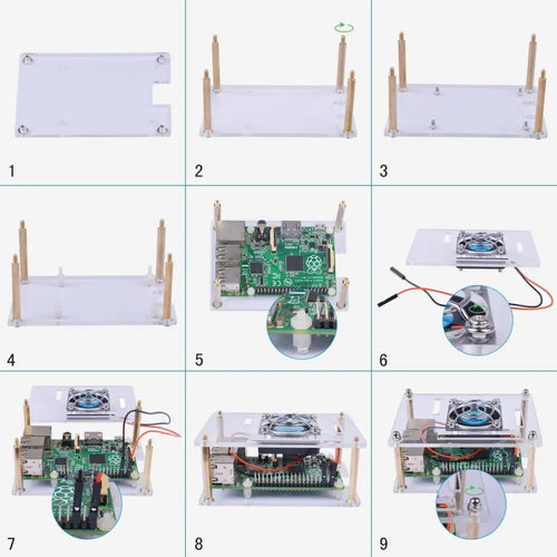 Acrylic Clear Enclosure w/ Cooling Fan for Raspberry Pi