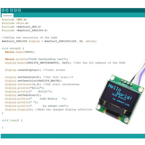 Adeept 0.96in OLED Module 128x64 SSD1306 I2C Serial Self-Luminous Display (4x)