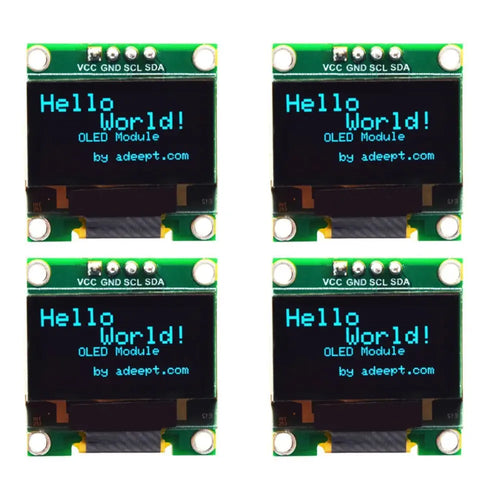 Adeept 0.96in OLED Module 128x64 SSD1306 I2C Serial Self-Luminous Display (4x)