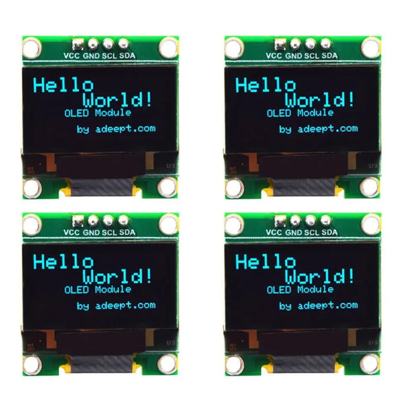 Adeept 0.96in OLED Module 128x64 SSD1306 I2C Serial Self-Luminous Display (4x)