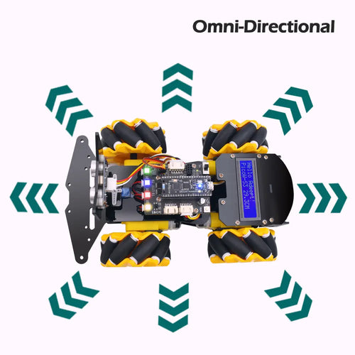 Adeept 4WD Omni-Directional Mecanum Wheels Robotic Car Kit for ESP32-S3