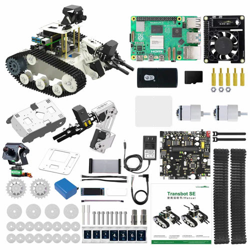 Transbot SE ROS Robot, Python Programming, HD Camera for Raspberry Pi 5-4G(w/ Board)