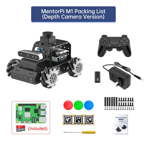 Hiwonder Raspberry Pi 5 Robot Car MentorPi M1 Mecanum-wheel Chassis ROS2 Support SLAM &amp; Autonomous Driving (Depth Camera/with Raspberry Pi 5 4GB)