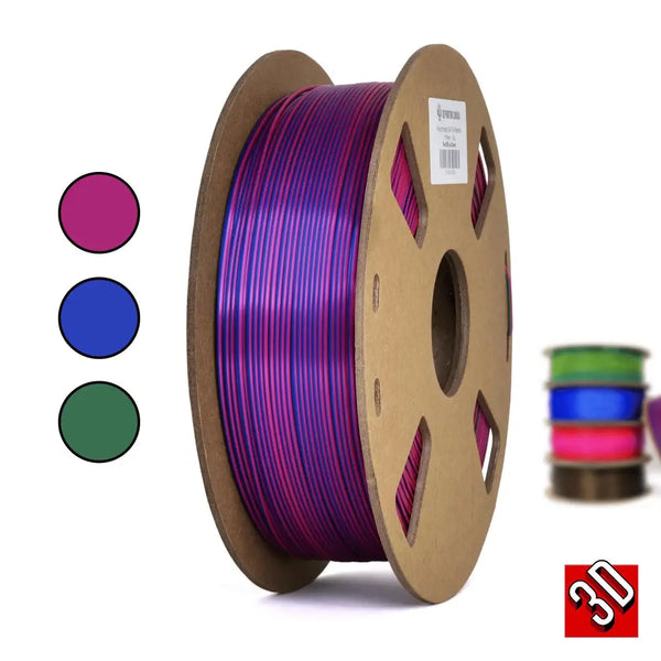 3D Printing Canada Red/Blue/Green - Polychromatic Tri-Colour Silk PLA Filament - 1.75mm, 1 kg