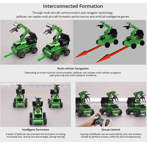 JetRover ROS Robot Car with Vision Robotic Arm Support SLAM Mapping/ Navigation (Developer Kit with Jetson Nano 4GB, Tank Chassis, LiDAR A1)