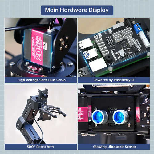 SpiderPi Pro: Hiwonder Hexapod Robot with AI Vision Robotic Arm Powered by Raspberry Pi (Raspberry Pi 4B 4GB Included)