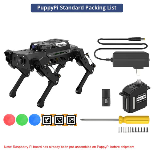 Hiwonder PuppyPi Quadruped Robot w/ AI Vision Powered by RPi ROS Open Source Robot Dog (Standard Kit w/ RPi 4B 4GB)