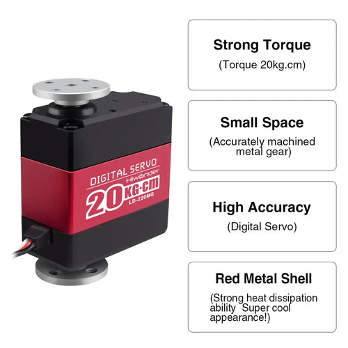 Hiwonder LD-220MG Full Metal Gear Digital Servo with Metal Servo Horn &amp; Bracket