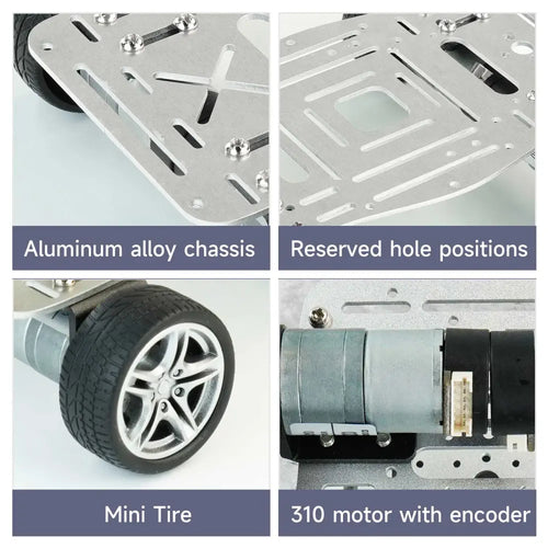 Yahboom Mini Robot Car Chassis, 310 Encoder Motor, Single Layer (EN Manual)