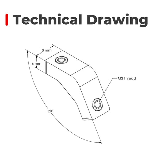 120 Degree Mounting Joint for Universal Aluminum Plates