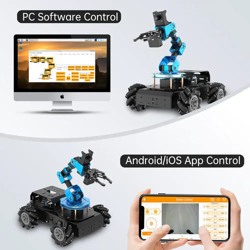 Hiwonder ArmPi Pro Raspberry Pi ROS Robotic Arm Developer Kit w/ 4WD Mecanum Wheel Chassis Open Source Robot Car