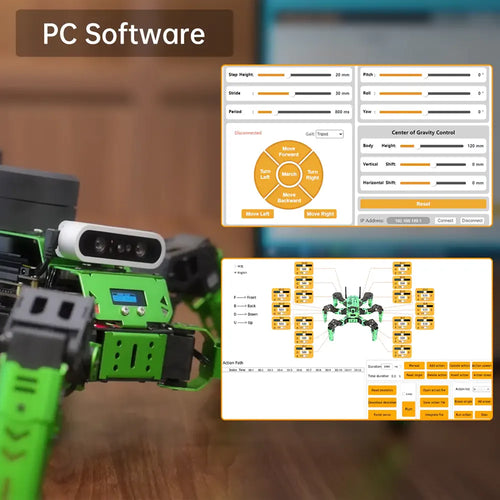 Hiwonder JetHexa ROS Hexapod Robot Kit Powered by Jetson Nano with Lidar Depth Camera Support SLAM Mapping and Navigation (Advanced Kit)