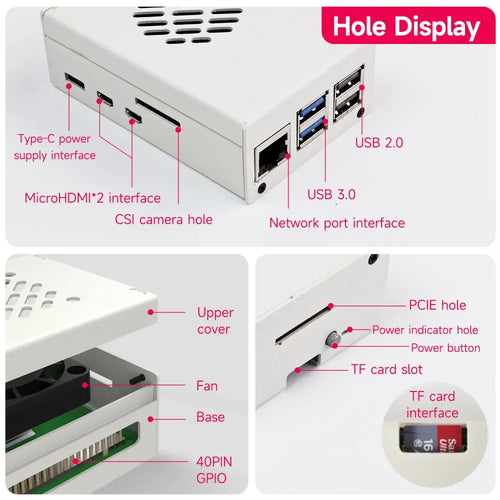 Raspberry Pi 5 Metal Case with PWM Cooling Fan