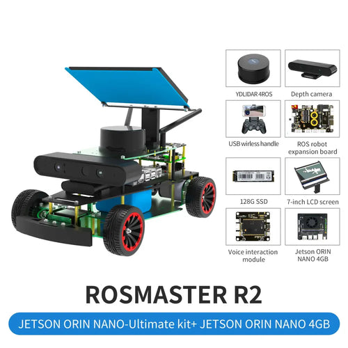 Yahboom Rosmaster R2 ROS2 Robot Ackermann Structure (Ultimate Version with Jetson Orin NANO 4GB Board)