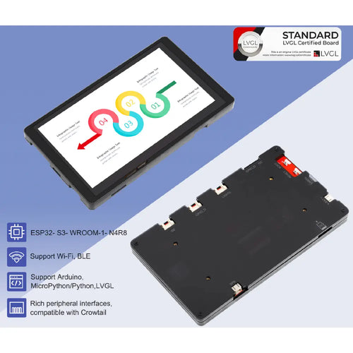 CrowPanel ESP32 7-Inch 800x480 HMI Touch Display, Wi-Fi & BLE