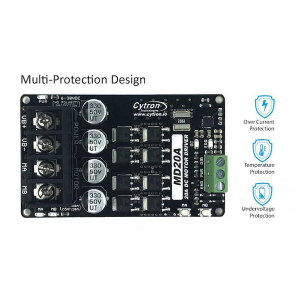 Cytron 20A, 6-30V Single DC Motor Controller